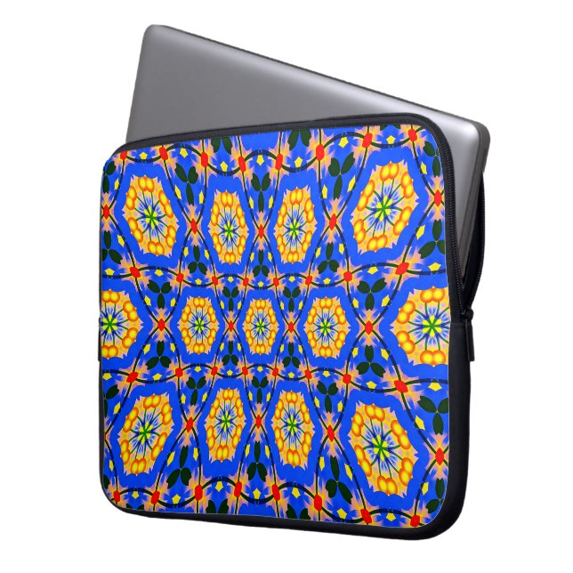 esthetisch bloemmotief laptop sleeve (Voorkant Links)
