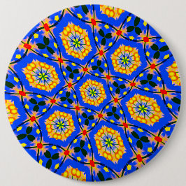 esthetisch bloemmotief ronde button 6,0 cm