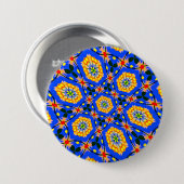 esthetisch bloemmotief ronde button 7,6 cm (Voorkant /achterkant)