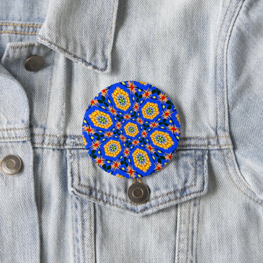 esthetisch bloemmotief ronde button 7,6 cm (In situ)