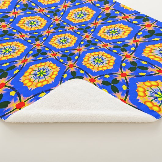 esthetisch bloemmotief sherpa deken (3/4)