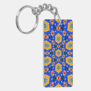 esthetisch bloemmotief sleutelhanger