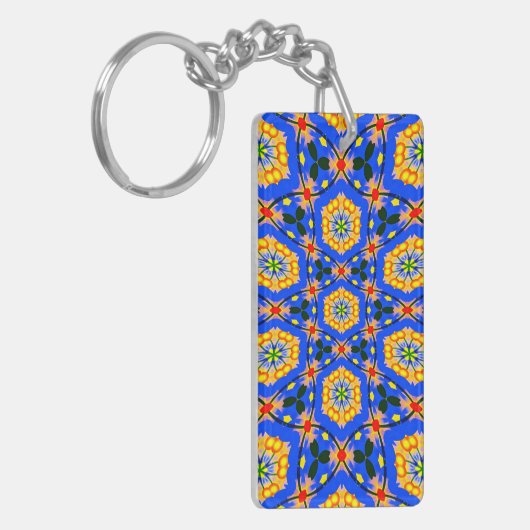 esthetisch bloemmotief sleutelhanger (Voorkant Links)