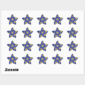 esthetisch bloemmotief ster sticker (Vel)
