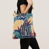 Esthetisch bloempatroon achtergrond tote bag (Dichtbij)