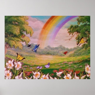 esthetisch bloemveld poster