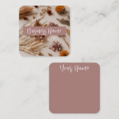 esthetisch | Boho | gedroogde bloem | Visitekaartj Vierkante Visitekaartje (Voorkant / Achterkant)