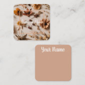 esthetisch | Boho | gedroogde bloem | Visitekaartj Vierkante Visitekaartje (Voorkant / Achterkant)