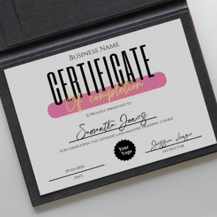 Esthetisch certificaat van voltooiing awards vet