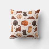 Esthetisch cute kattenpatroon speelse kitten kussen (Achterkant)