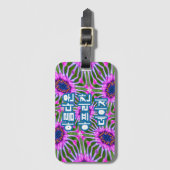 Esthetisch daisy-patroon bagagelabel (Voorkant (verticaal))