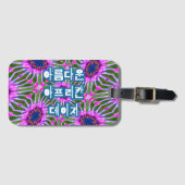 Esthetisch daisy-patroon bagagelabel (Voorkant (horizontaal))