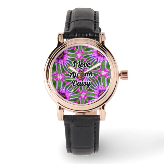 Esthetisch daisy-patroon horloge (Voorkant)