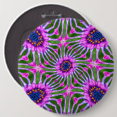 Esthetisch daisy-patroon ronde button 6,0 cm (Voorkant /achterkant)