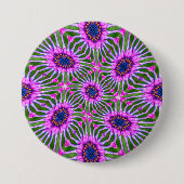 Esthetisch daisy-patroon ronde button 7,6 cm (Voorkant)
