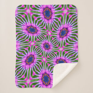 Esthetisch daisy-patroon sherpa deken