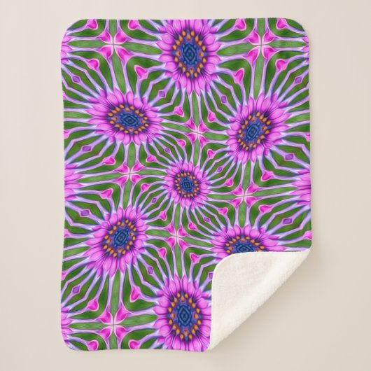 Esthetisch daisy-patroon sherpa deken (Voorkant)