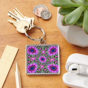 Esthetisch daisy-patroon sleutelhanger
