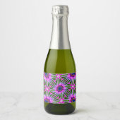 Esthetisch daisy-patroon sparkling wijnetiket (Voorkant)