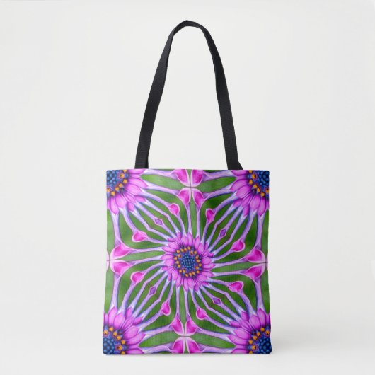 Esthetisch daisy-patroon tote bag (Voorkant)