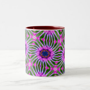 Esthetisch daisy-patroon tweekleurige koffiemok