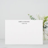Esthetisch Eenvoudig Professioneel Wit Modern Briefpapier (Staand voorkant)