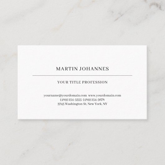 Esthetisch Eenvoudig Professioneel Zwart & Wit Mod Visitekaartje (Voorkant)