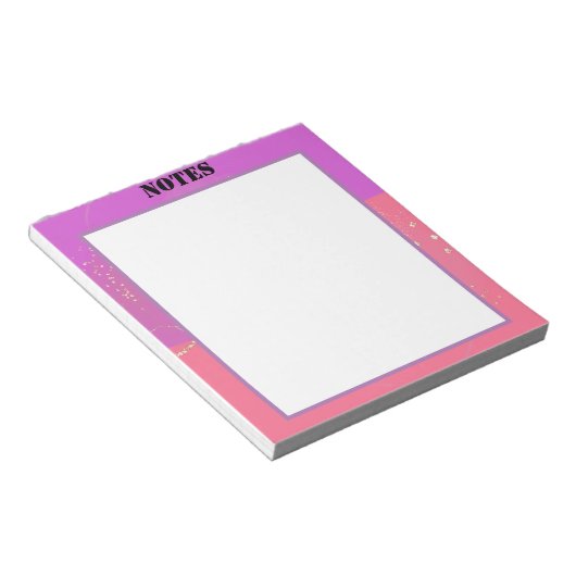 esthetisch efemeer roze ontwerp notitieblok (Schuin)