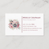 Esthetisch Elegant Artistiek Roze Bloemen Zacht Ma Visitekaartje (Achterkant)