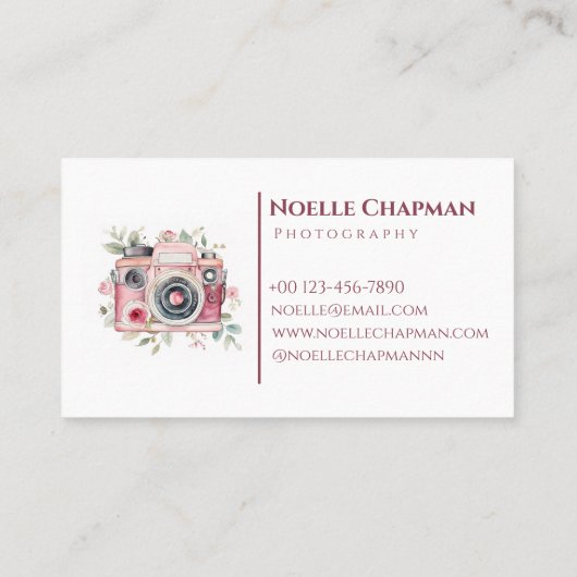 Esthetisch Elegant Artistiek Roze Bloemen Zacht Ma Visitekaartje (Achterkant)