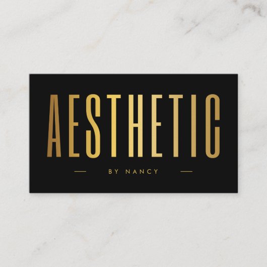 Esthetisch Esthetisch QR Code Logo Zwart en Goud Visitekaartje (Voorkant)