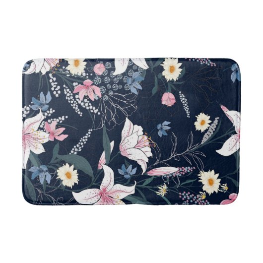 Esthetisch Floral naadloos patroon Badmat (Voorkant)