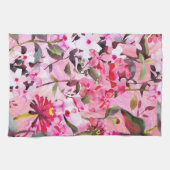 Esthetisch Floral naadloos patroon Theedoek (Horizontaal)