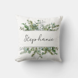 Esthetisch fris groen personaliseren naam kussen