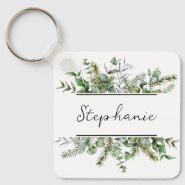 Esthetisch fris groen personaliseren naam sleutelhanger