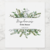 Esthetisch fris groen personaliseren naam wijn etiket (Enkel label)