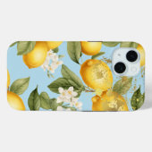 Esthetisch geel, lichtblauw en goud citroenfruit Case-Mate iPhone case (Achterkant (horizontaal))