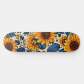 Esthetisch gelukkig zonnebloemen patroon persoonlijk skateboard (Horizontaal)