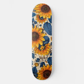 Esthetisch gelukkig zonnebloemen patroon persoonlijk skateboard (Voorkant)