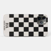 Esthetisch geruite retro monogram Initialen Case-Mate iPhone Case (Achterkant (horizontaal))