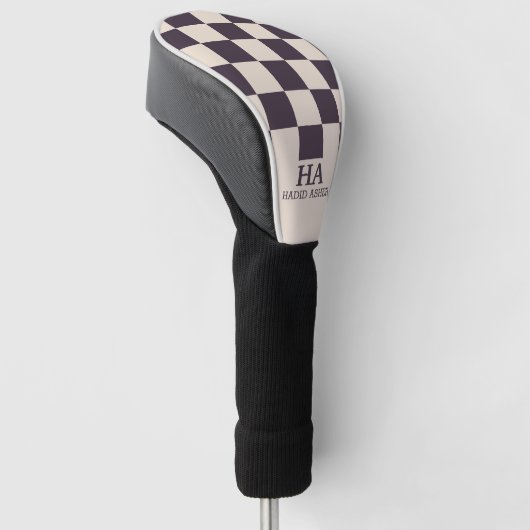 Esthetisch geruite retro monogram Initialen Golfheadcover (Schuin)