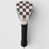Esthetisch geruite retro monogram Initialen Golfheadcover (Voorkant)