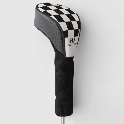 Esthetisch geruite retro monogram Initialen Golfheadcover (Schuin)
