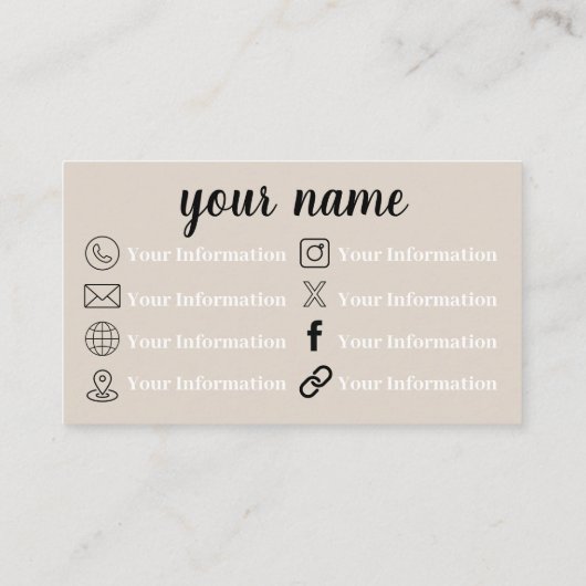 Esthetisch goud en neutraal Visitekaartje (Achterkant)