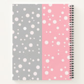 Esthetisch grijs en roze - naam in monogram notitieboek (Achterkant)