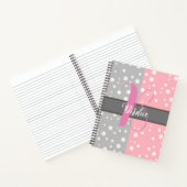 Esthetisch grijs en roze - naam in monogram notitieboek (Binnen)