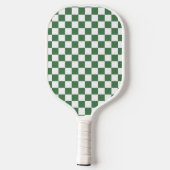 Esthetisch groen geruit monogram pickleball paddle (Achterkant)