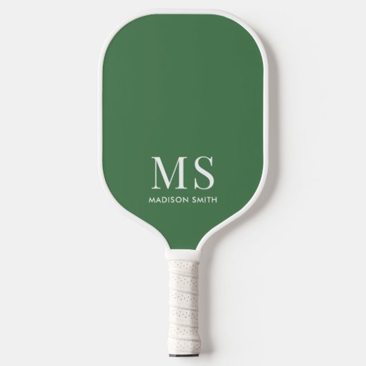 Esthetisch groen geruit monogram pickleball paddle (Voorkant)