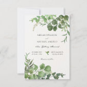 Esthetisch groene bladeren planten bruiloft kaart (Voorkant)
