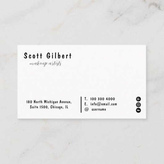 Esthetisch Handgeschreven Script Typografie Marmer Visitekaartje (Achterkant)